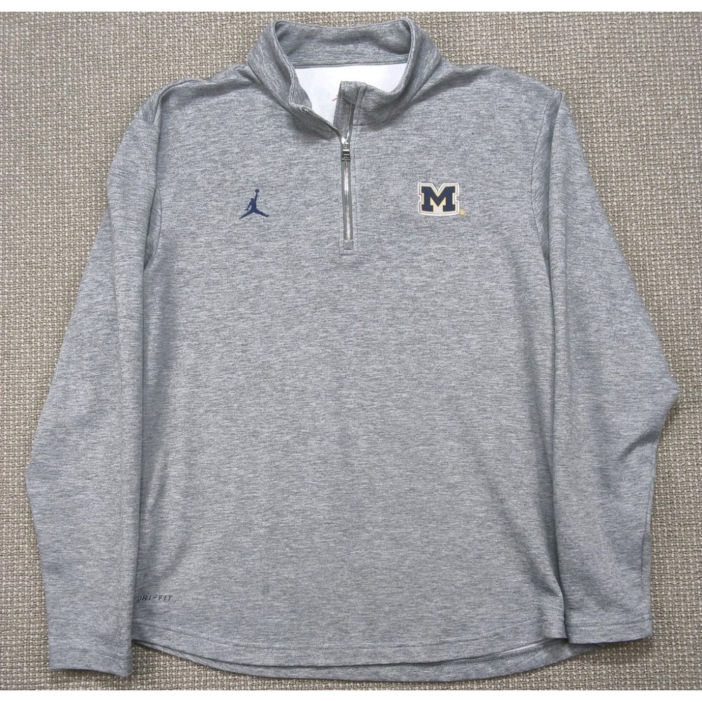Jordan Brand University of Michigan Wolverines Dri-FIT 1/4 Zip Pullover Large